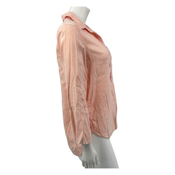 Bella Dahl Anthropologie Top Womens Small Blossom Pink Button Up Casual Summer - Picture 3 of 10